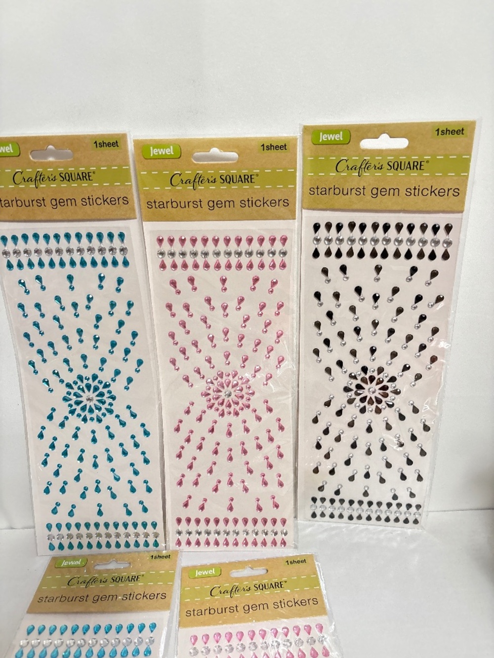 6 pcs Crafter’s Square Starburst Gem Stickers Set - Picture 2 of 4